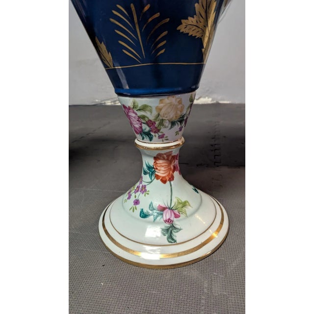 Victorian Large Limoges Style Porcelain Vase Pair For Sale - Image 3 of 17