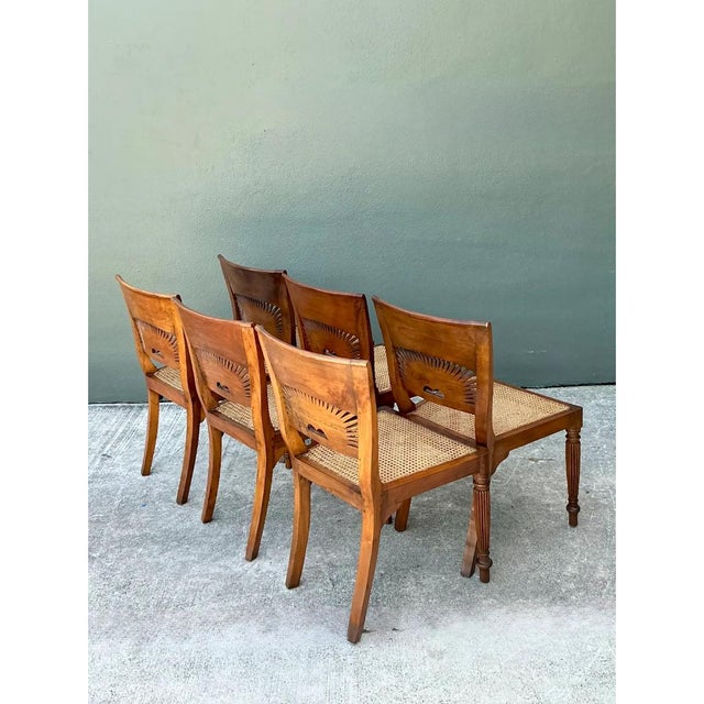Mid-Century Modern Vintage Bauer Wood and Cane Dining Chairs - Set of 6 For Sale - Image 3 of 12