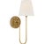 Chapman & Myers for Visual Comfort Signature Polaris 17" Single Sconce in Antique-Burnished Brass with Linen Shade For Sale