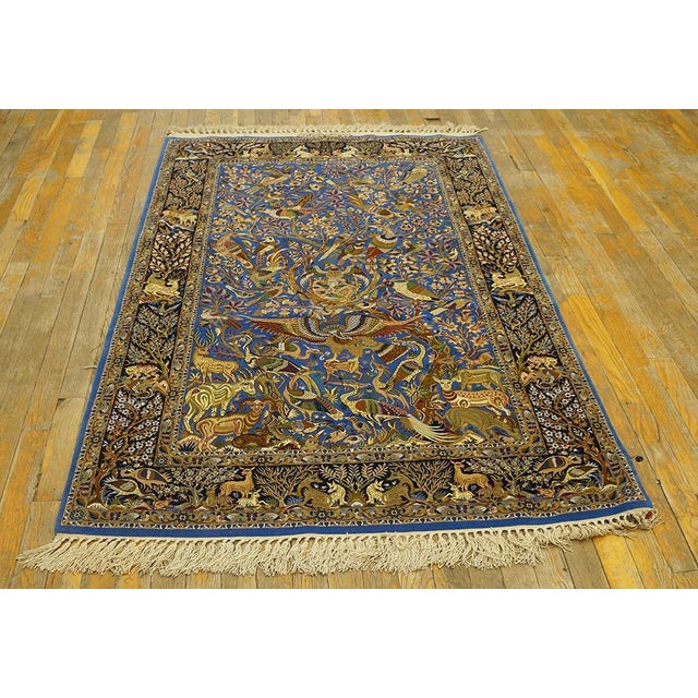 Mid 20th Century Persian Isfahan Silk Carpet ( 3' 2" x 5' 6" - 97 x 167 cm )
