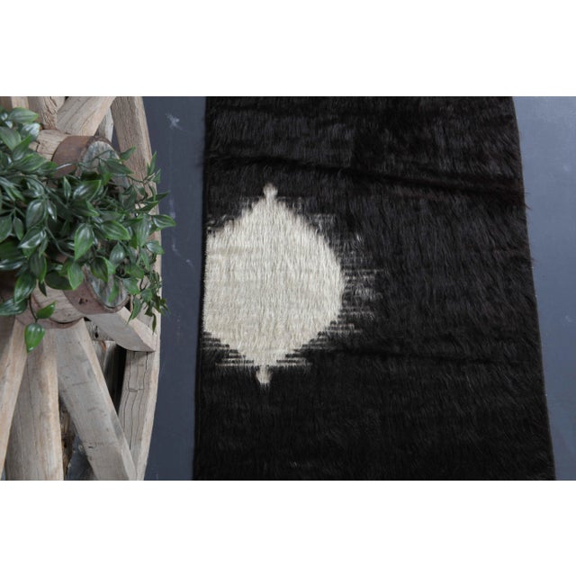 Textile Vintage Turkish Hand-Knotted Wool Cotton Brown Kilim Runner Rug For Sale - Image 7 of 9