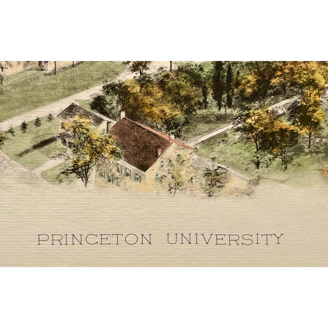 Late 19th Century 19th-Century Princeton University Hand-Colored Lithograph, Restored For Sale - Image 5 of 8