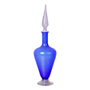 New Old Stock 1960s Balboa Blue Murano Glass Bottle With Stopper