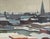 Textile 1970 Modernist 'Winter Skyline' Vintage Swedish Cityscape Oil Painting, Framed For Sale - Image 7 of 12