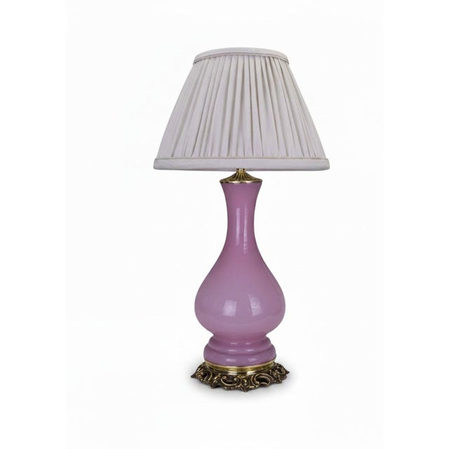 Antique 19th Century French Pink Opaline Glass Baluster Table Lamp, 1870 For Sale - Image 15 of 15