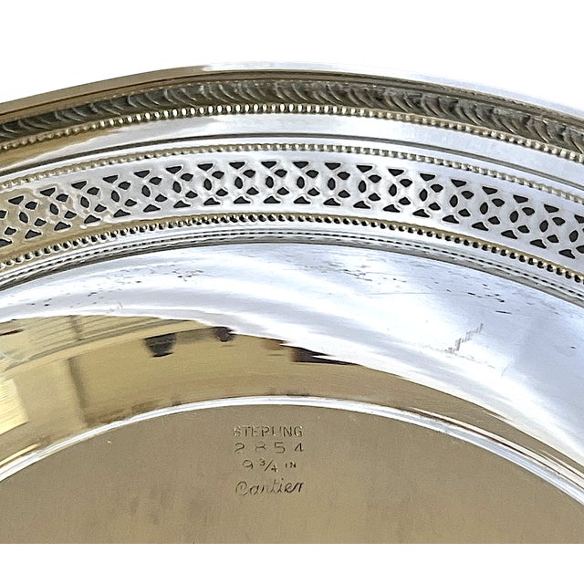 Silver 1950s Cartier Sterling Silver Pierced Gallery Tray For Sale - Image 8 of 12