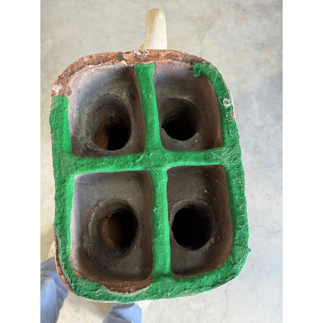 Hollywood Regency Italian Glazed Terracotta Elephant Garden Stool or Side Table For Sale - Image 12 of 12