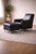 Set of Lounge Chair and Ottoman in Black Leather, 1980s For Sale - Image 12 of 13
