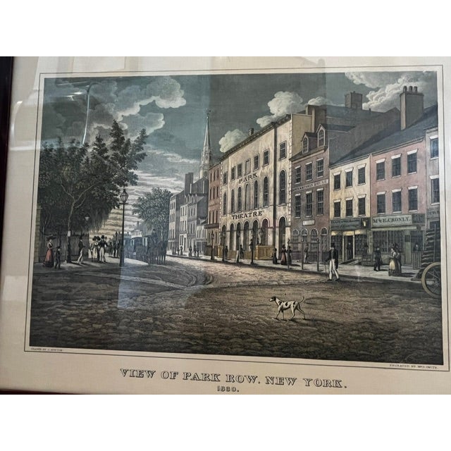 Gray Framed Print "View of Park Row, New York 1830 For Sale - Image 8 of 9