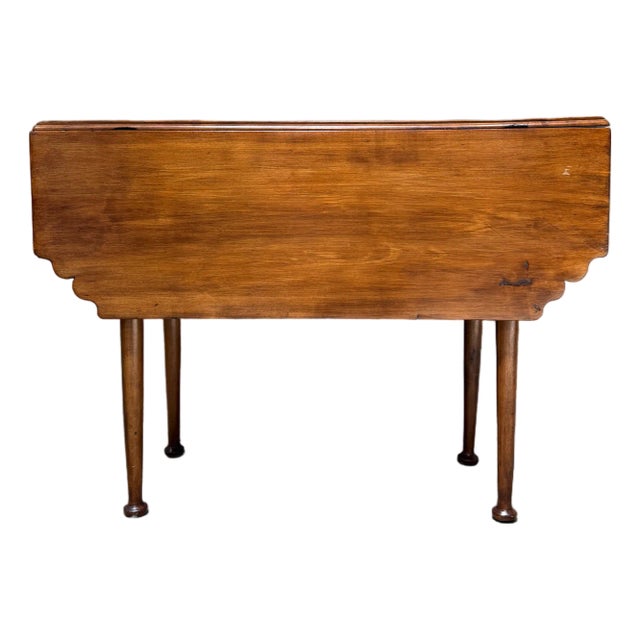 18th C Queen Anne Cherry Drop Leaf Table New England Pad Foot Antique Diminutive For Sale