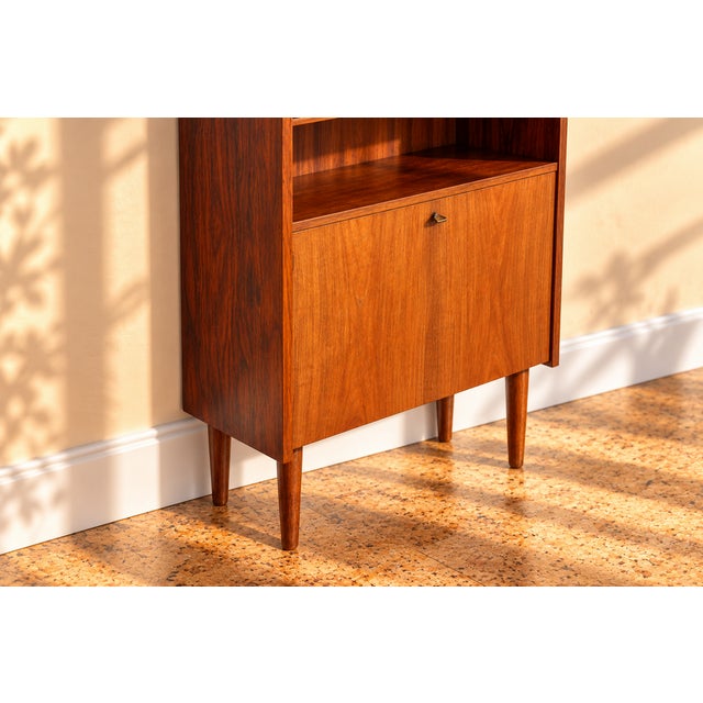 Brown Vintage Danish Wall Unit in Teak, 1960s For Sale - Image 8 of 9