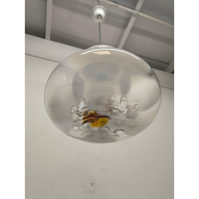 Glass Suspension Light from AV Mazzega, 1970s For Sale - Image 11 of 13