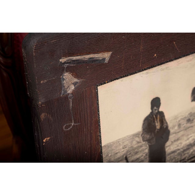 Brown Early 20th Century “The Angelus” Print After Jean-François Millet, Carved Wood Frame For Sale - Image 8 of 9