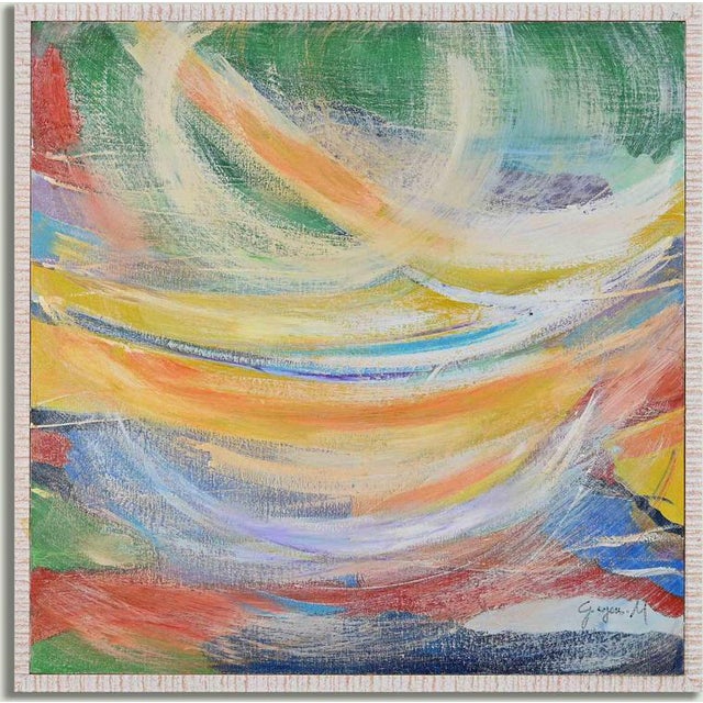 Martine Goeyens, Abstract Painting, 2020s, Acrylic on Plywood, Framed For Sale