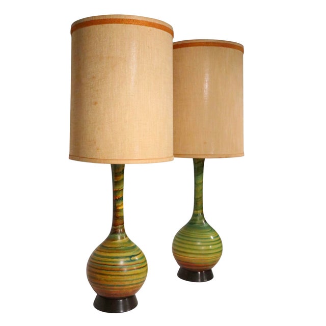 1957 Mid Century Ceramic Table Lamps by the Quartite Creative Corporation - a Pair For Sale - Image 15 of 18