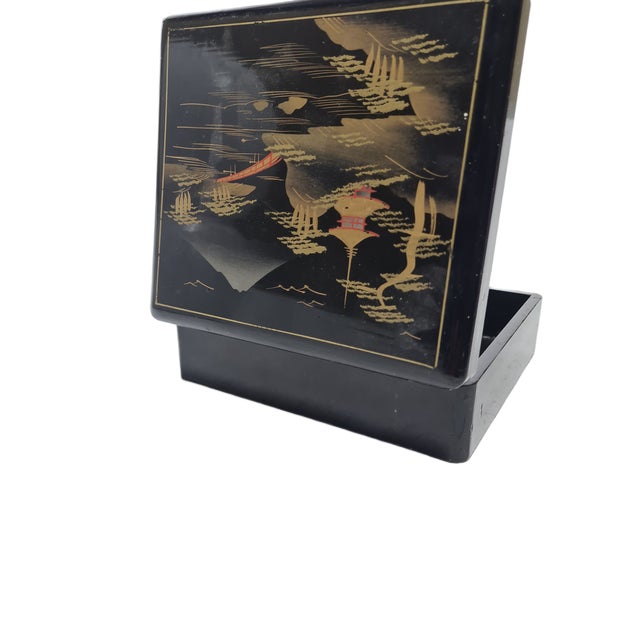Vintage Japanese Lacquerware Box, 1920s For Sale - Image 3 of 6