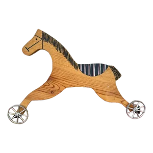 Mid-Century Vintage Wooden Horse Wall Decor