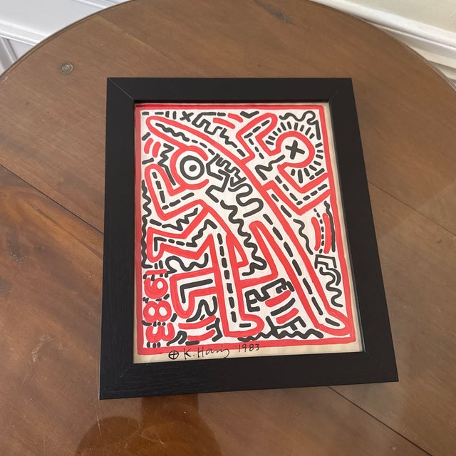 1970s Vintage Keith Harring Drawing on Paper ~ Framed For Sale - Image 5 of 8