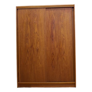 Teak Double Sliding Door Wardrobe from Austinsuite, 1960s For Sale