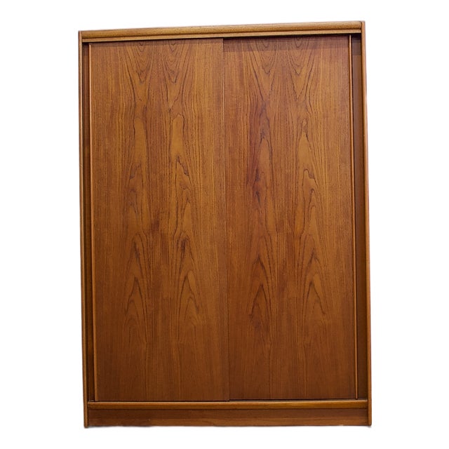 Teak Double Sliding Door Wardrobe from Austinsuite, 1960s For Sale