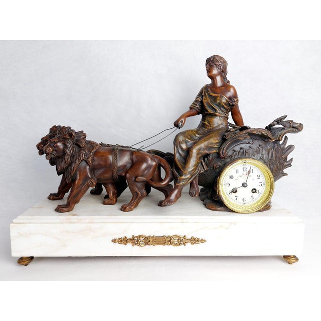 Large Antique Fireplace Clock Set, 1850, Set of 3 For Sale - Image 4 of 14
