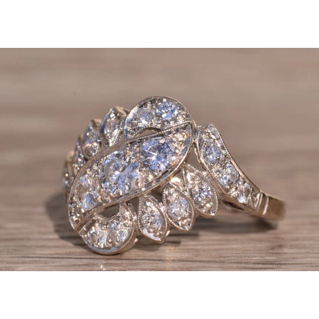 Early 20th Century The Adelaide: Antique Cocktail Ring with Diamonds For Sale - Image 5 of 11