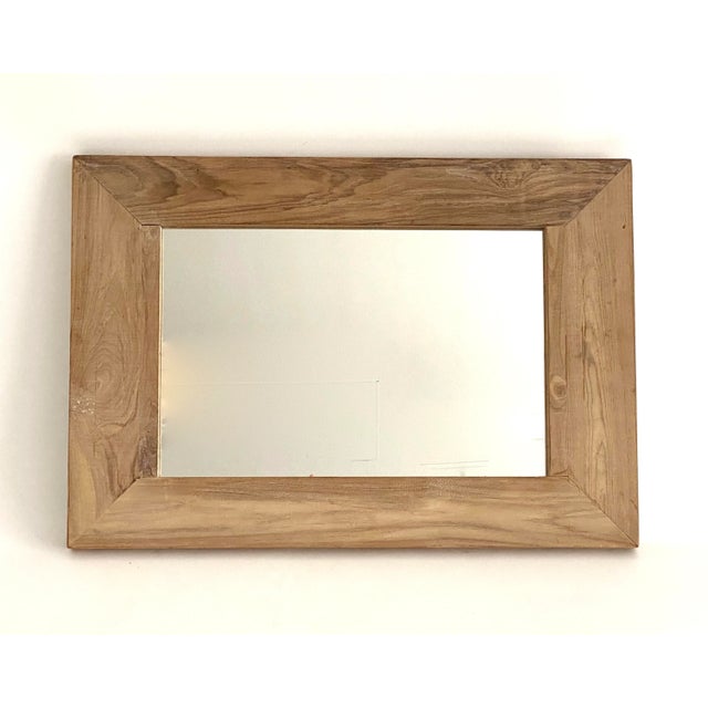 Rustic Teak Mirror For Sale - Image 4 of 4