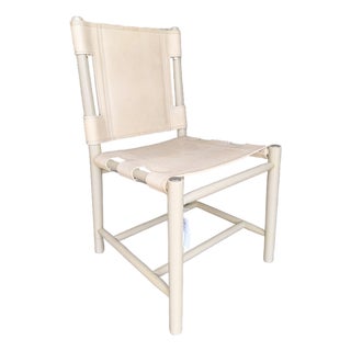 Palecek Cashew Leather Dining Chair For Sale