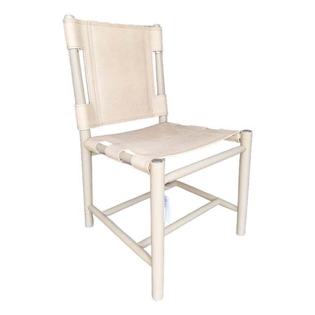 Palecek Cashew Leather Dining Chair For Sale