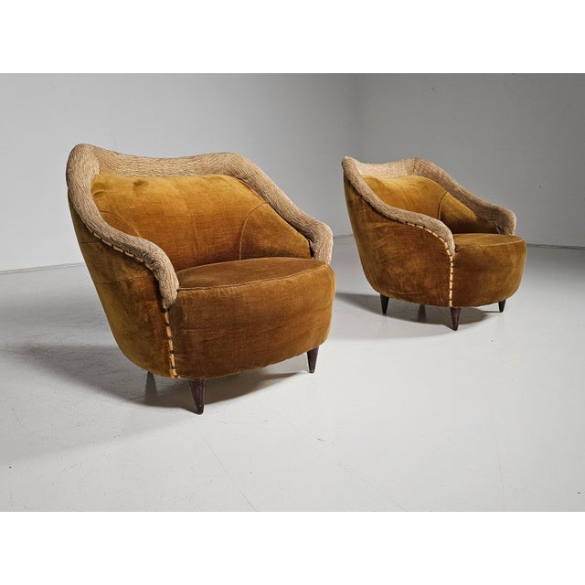 Set of Mid-Century Modern Lounge Chairs in the style of Gio Ponti, Italy, 1950s For Sale - Image 10 of 15
