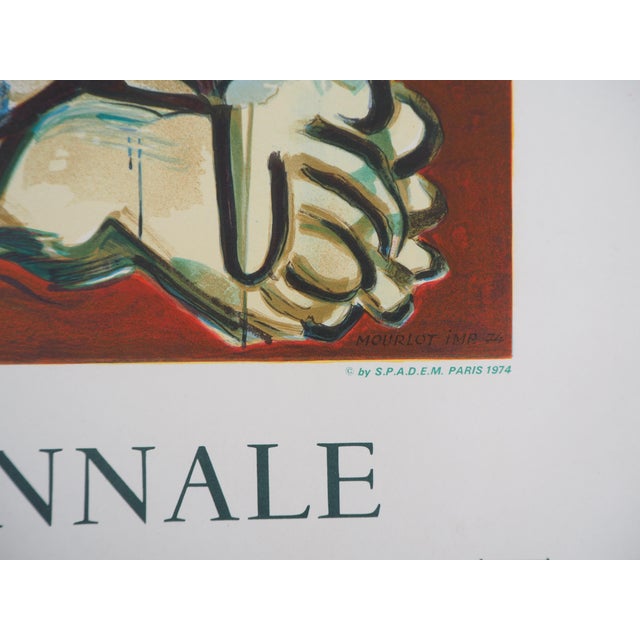 Vintage Woman with Turkish Cap Lithographic Poster after Pablo Picasso For Sale - Image 3 of 8