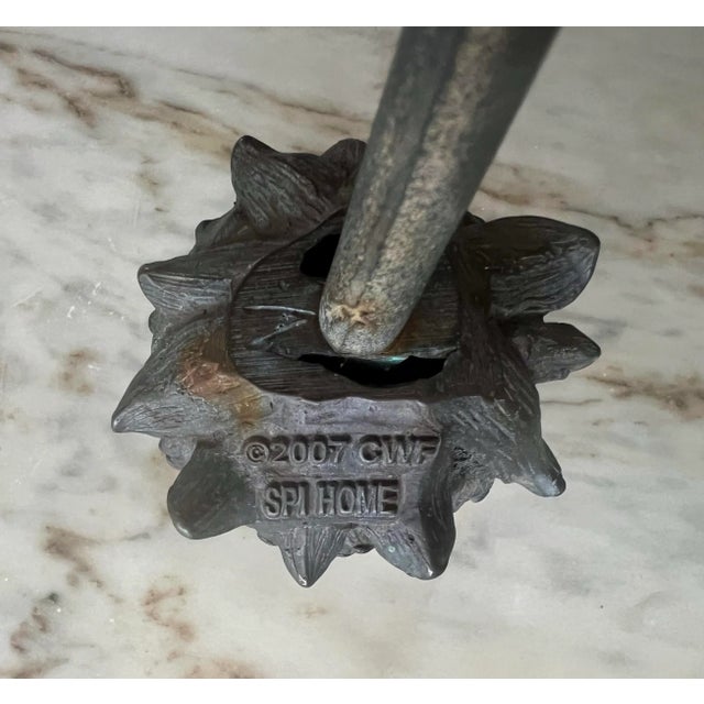 Verdigris Verdigris Pineapple Outdoor Garden Stake For Sale - Image 8 of 11