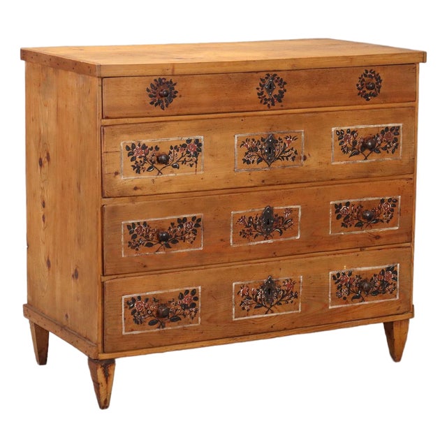 Trentino Fir Chest of Drawers with Four Drawer Front For Sale