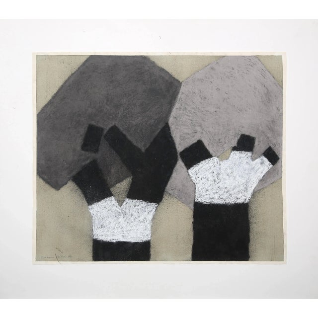 1990s Barbara Keidel, Two Street Trees, 1994, Mixed Media For Sale - Image 5 of 5