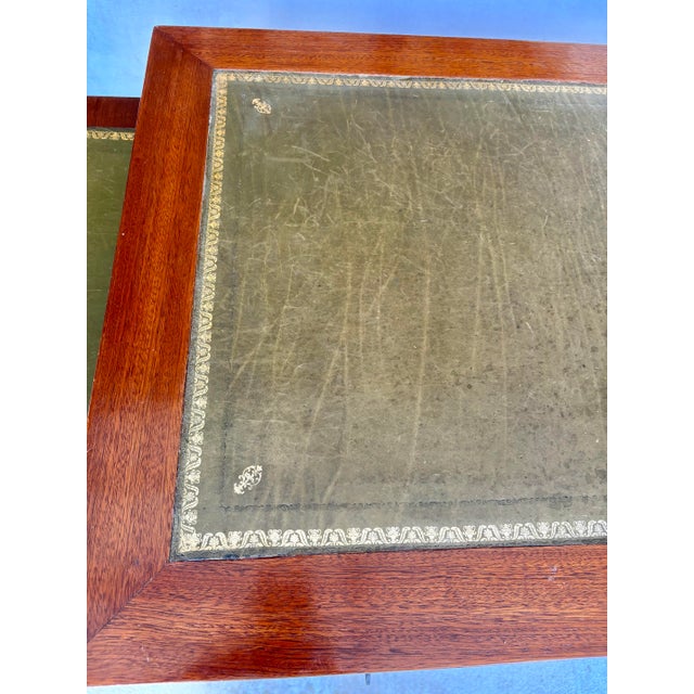 Early 20th Century French Louis XVI Walnut Leather Top Desk For Sale - Image 9 of 12