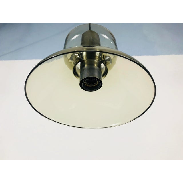 1960s 1970s Glass and Chrome Pendant Lamp by Glashütte Limburg, Germany For Sale - Image 5 of 10