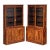 English Two-Tiered Glass Front Bookcases of Figured Wood - Two Available For Sale