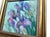 Violet Framed Flower Blue-Violet Irises Original Painting by Artist Valeriya Serova For Sale - Image 8 of 11