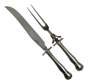 American Sterling Silver Handled Carving Knife and Fork, Set of Two, Circa 1930s