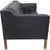Børge Mogensen 2212 2.seater sofa upholstered in black leather and with legs of teak. The sofa is from the 1980s and...