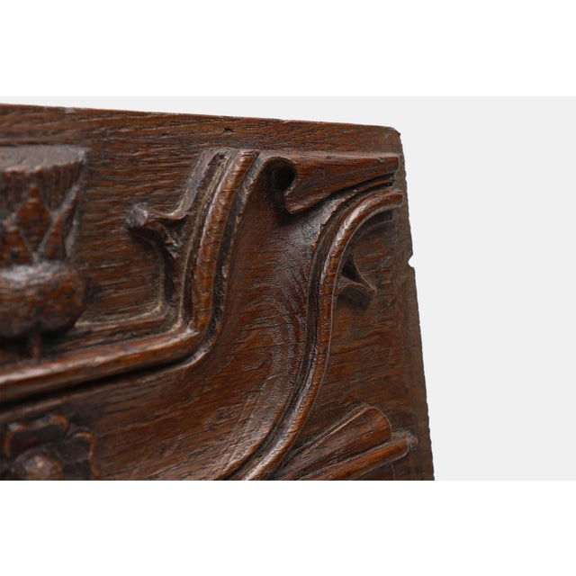 Gothic Sculpted Panel in Oak, Belgium, 16th Century For Sale - Image 4 of 12