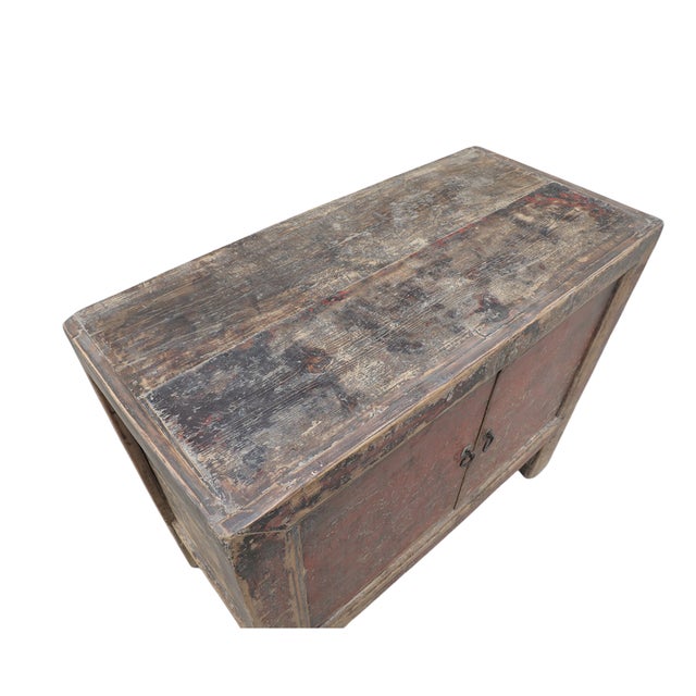 1900 - 1909 Antique Chinese Painted Hall Cabinet For Sale - Image 5 of 5