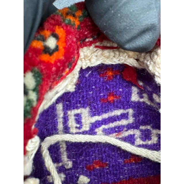 Red Antique Tailsman Bag, Medicine Bag, Textile Pouch For Sale - Image 8 of 8