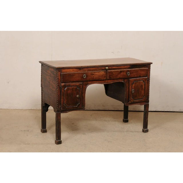Italian Italian Carved-Wood Desk with Storage, 19th Century For Sale - Image 3 of 11