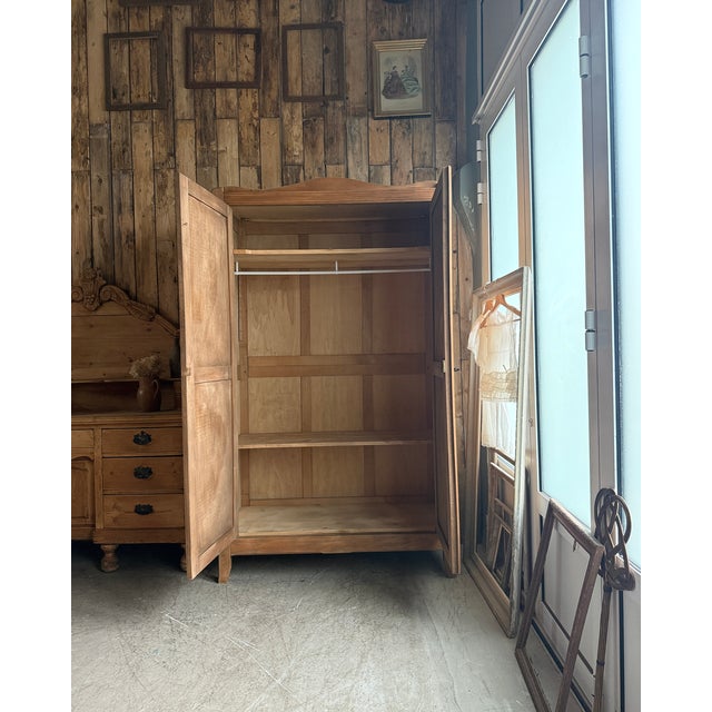 Parisian Art Deco Wardrobe with Hanging Space, 1940s For Sale - Image 3 of 14