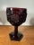 Vintage Ruby Red Pressed Glass Goblets Diamond Pattern Pedestal Stemwar - Set of 3 For Sale - Image 10 of 18