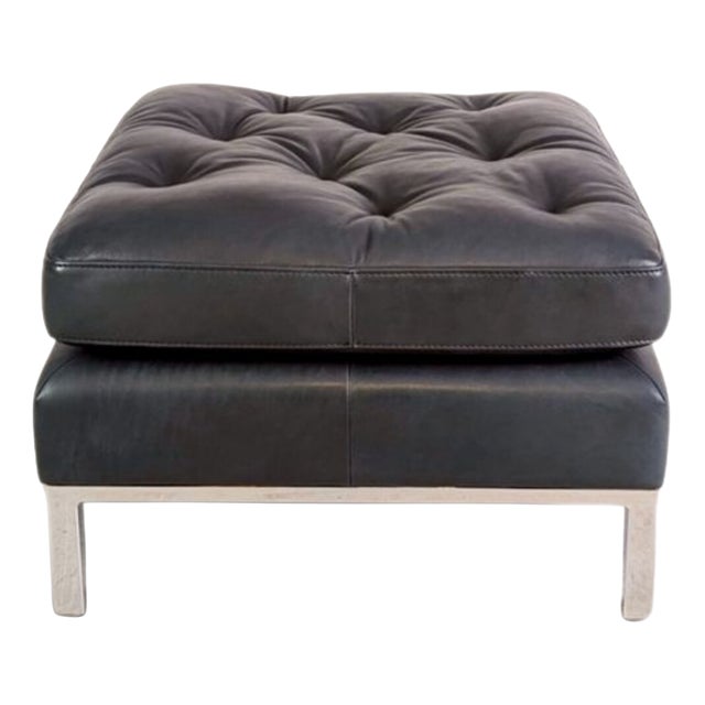 DS-0040 Ottoman in Black Leather from de Sede For Sale