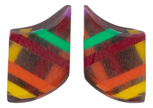 Kaso Geometric Multicolor Harlequin Acrylic Resin Earrings