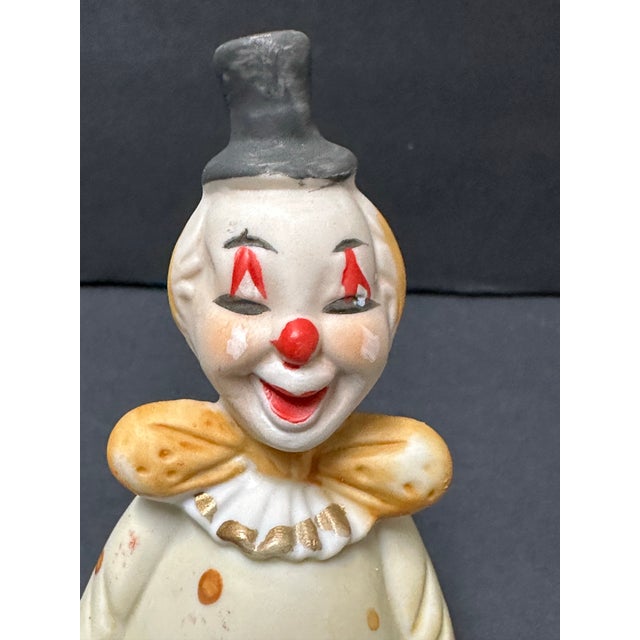 Late 20th Century Late 20th Century Porcelain Yellow Polka Dots Clown Bell For Sale - Image 5 of 9