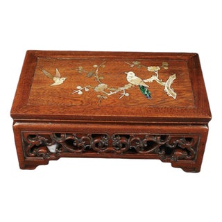 Huali Rosewood Display Stand Inlaid With Mother-of-Pearl For Sale